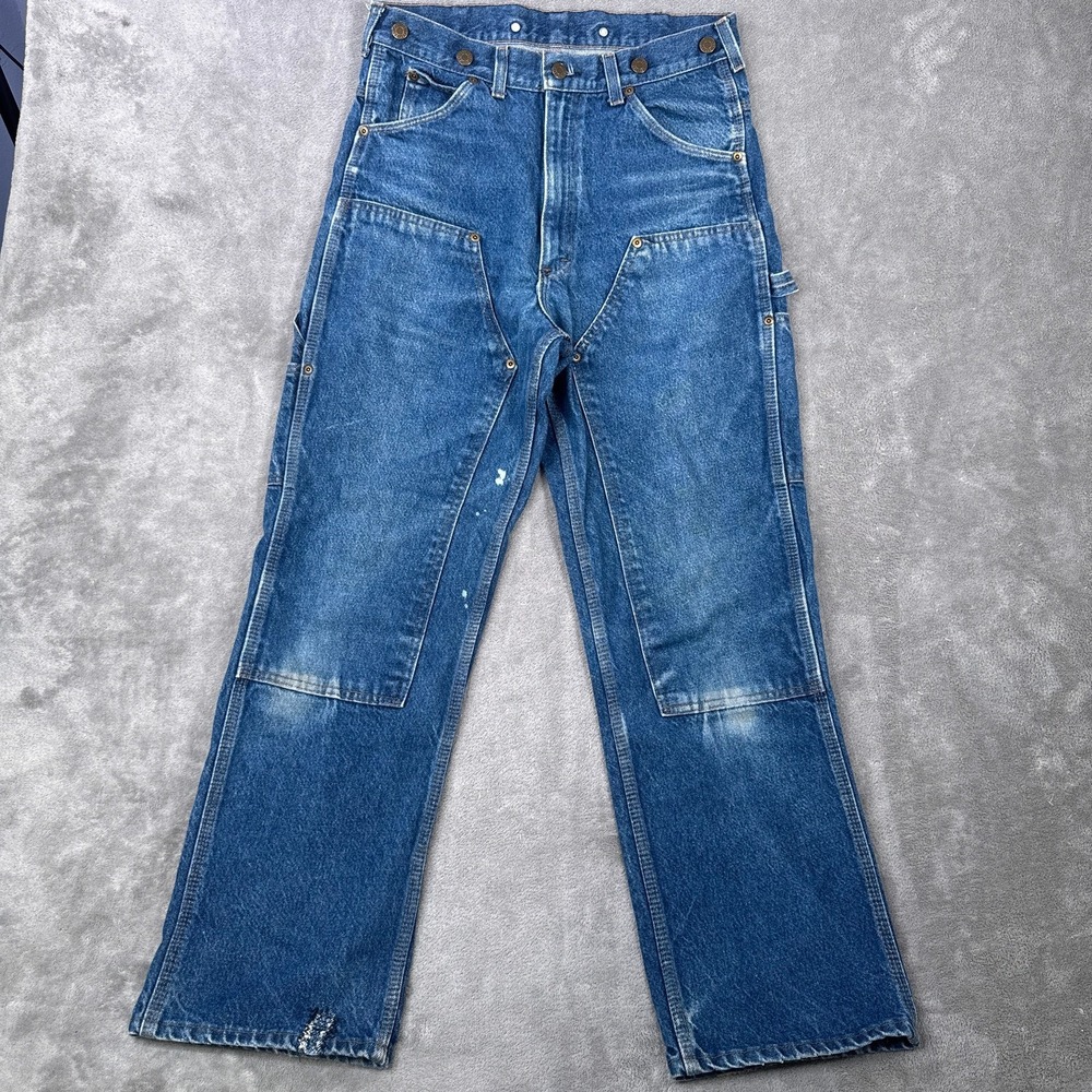 Key Double Knee Carpenter Jeans Mens 30x30 Workwear Denim 100 Cotton Vintage Y2K